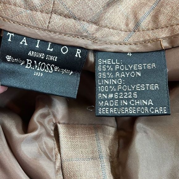 Tailor B. Moss Plaid Lined Trousers Slacks Dress Pants - Picture 3 of 15